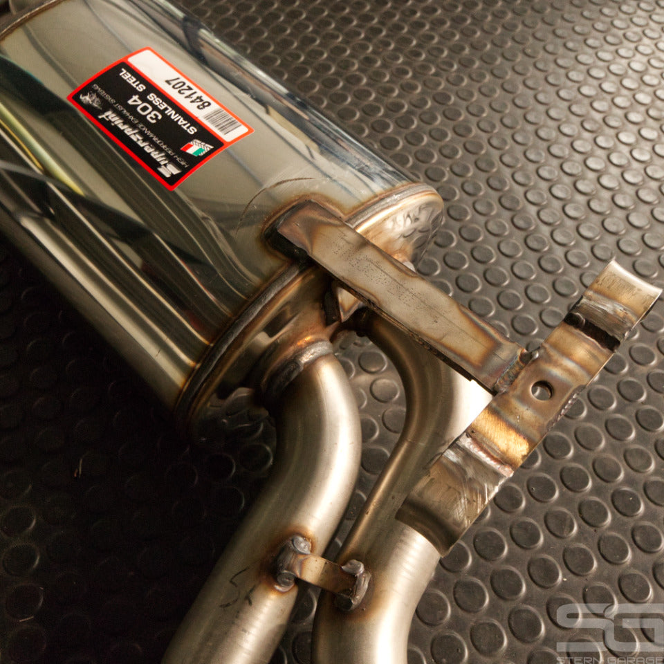 Supersprint Sport Abgasanlage für W124 E500 - Downpipe, Sportkat, MSD + ESD Stern Garage